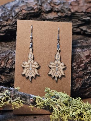 Lotus Flower Dangle Earrings