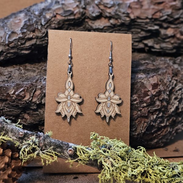 Lotus Flower Dangle Earrings