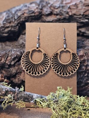 fanned hoop dangle earring