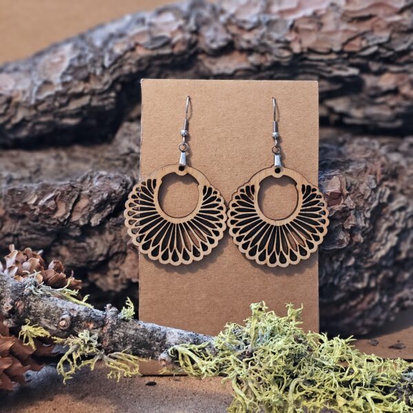 fanned hoop dangle earring