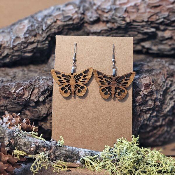 WW23-150-1-2 straight butterfly dangle earring straight butterfly dangle earring