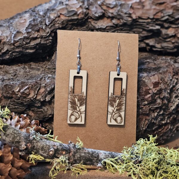 acorn pine earring