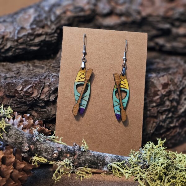 kayak with paddle dangle earring